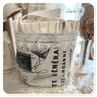 Image 10 of Vintage style French Script bucket tote bag