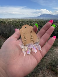 Image 1 of Iridescent Butterfly Earrings 