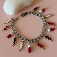 Image 2 of One of a kind Charm Bracelet - Happy Pills and Lightning Bolts