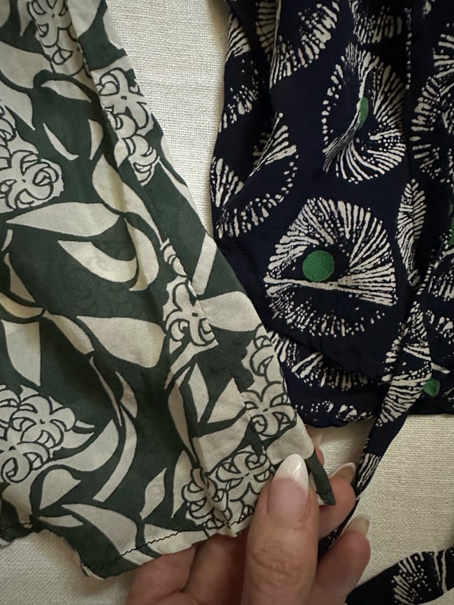 late 1960s patchwork wrap blouse