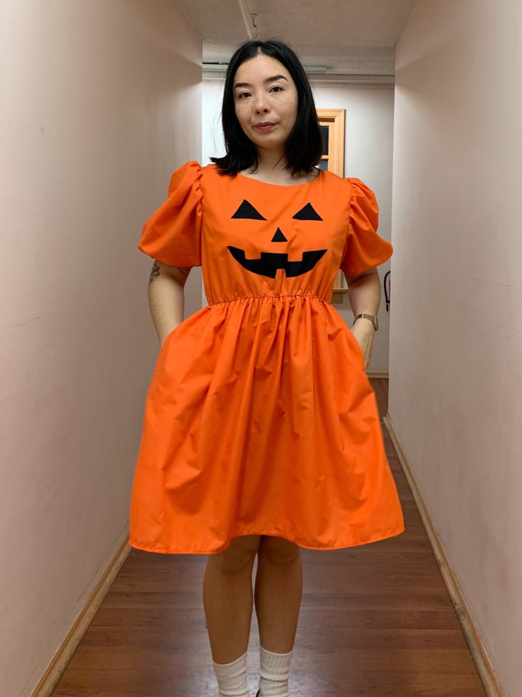 Image of MADE TO ORDER Puff Sleeve Dress — Spooky White Ghostie