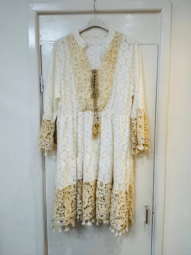 Image of CROCHET & LACE GRANDAD COLLAR DRESS