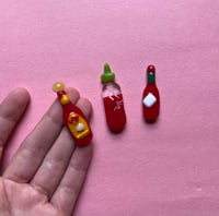 Image 3 of Fused glass hot sauce magnets