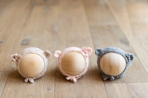 Image of Grey Snuggle Bear Bonnet
