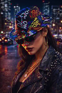 Image 1 of Graffiti Pattern Fedora