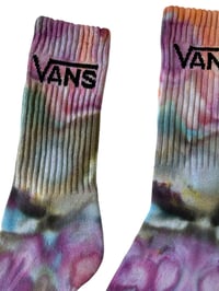 Image 4 of M/L Adult VANS Hand-Dyed Crew Socks in Earthy Agate Ice Dye