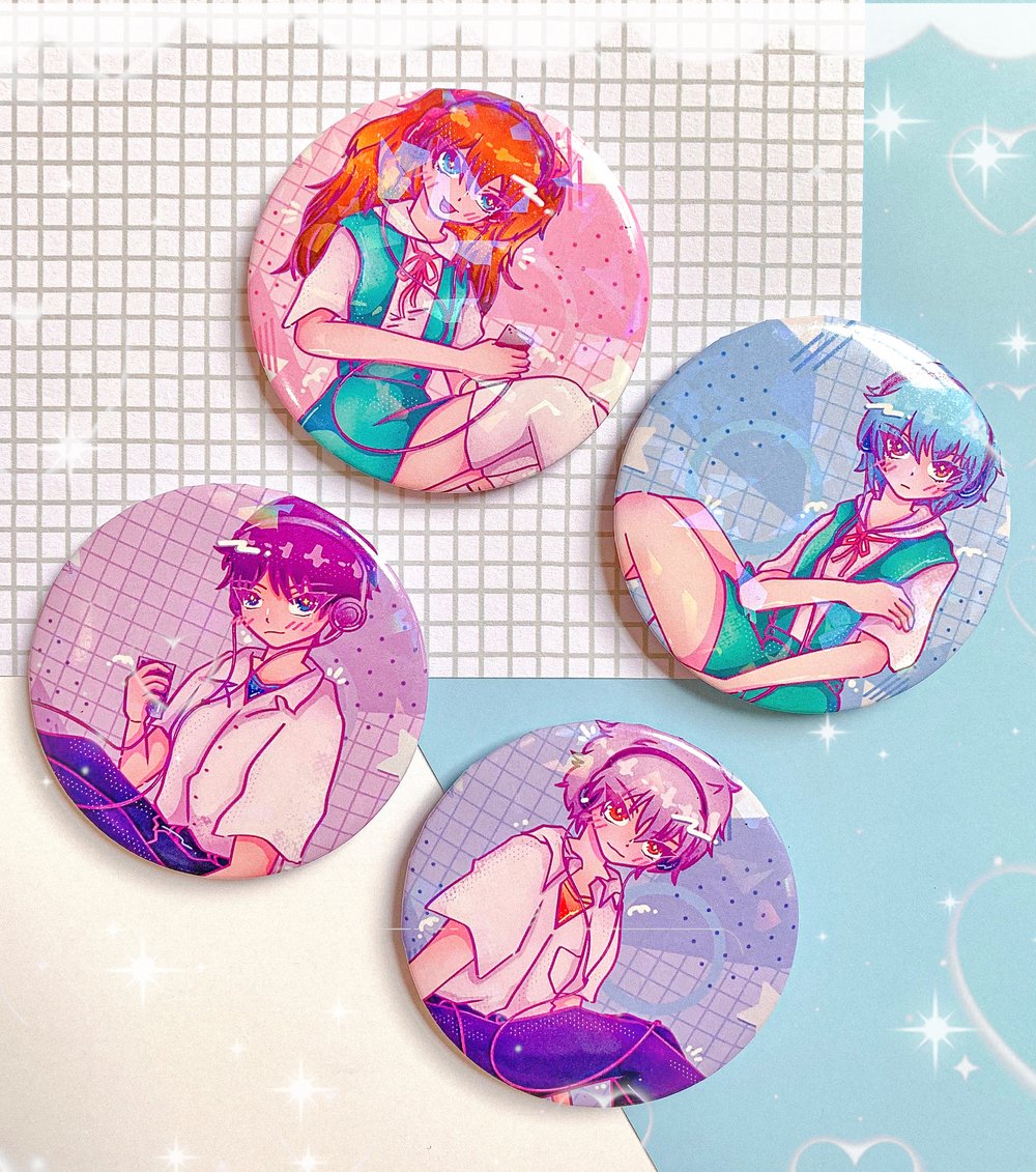Image of Neon Genesis Evangelion | 58mm Round Badges