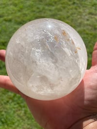 Image 1 of Clear Quartz Crystal Sphere With Rainbows #1463