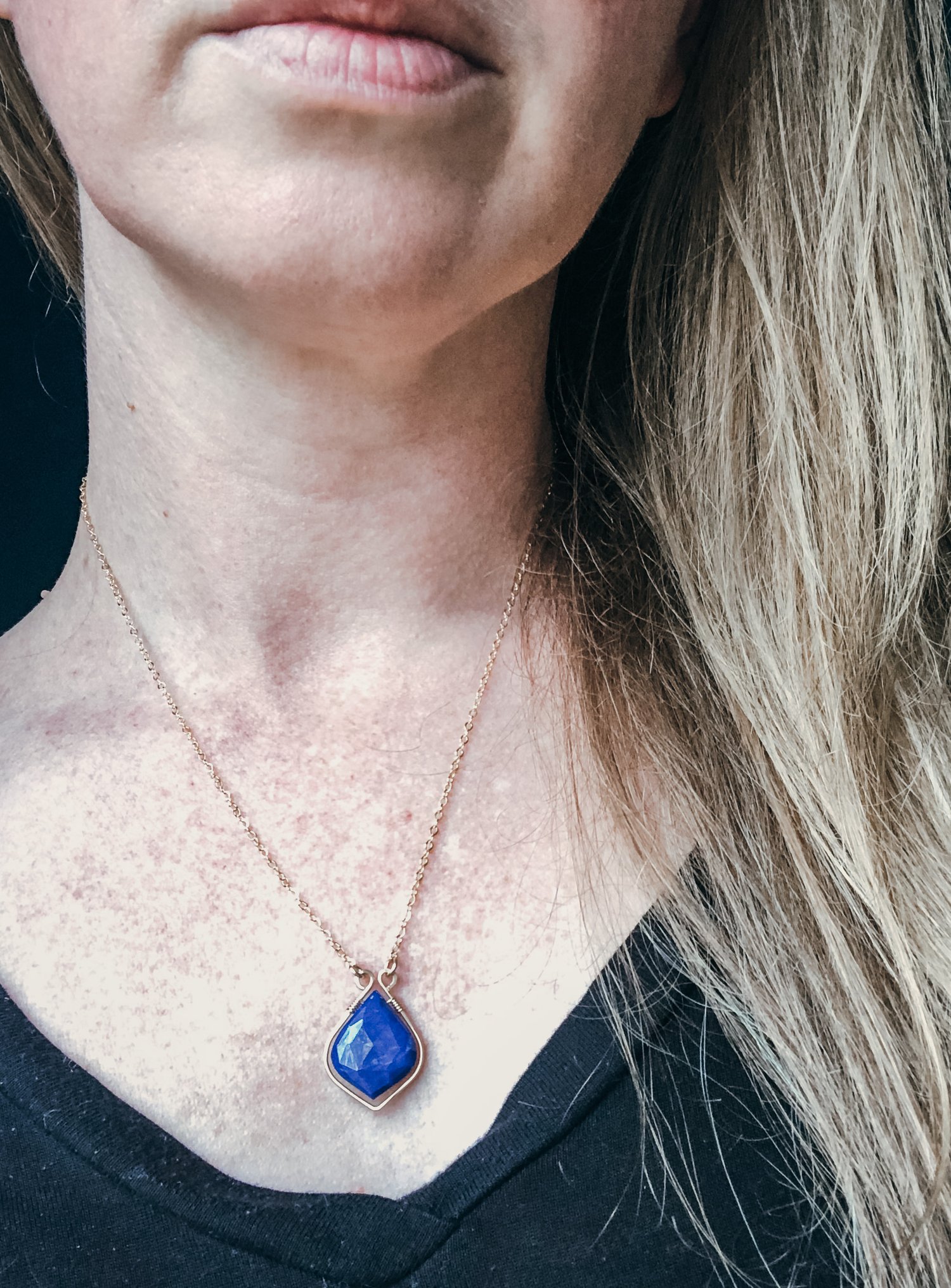 Image of Lapis Lazuli Necklace in Gold Fill