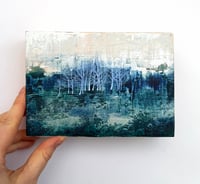 Image 1 of Tiny Shimmering Landscape on wooden block