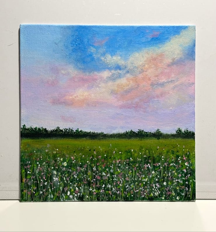 Spring Field Original Acrylic painting Image 2