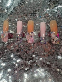 Image 5 of  On my grown and sexy extra long  square gel press on nails