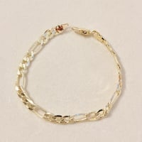Image 2 of Diamond cut Figaro bracelet 