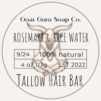 Image 2 of Rosemary & Rice Water Tallow Hair Bar