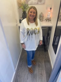 Image 1 of FOIL ROCK BACK ZIP SWEATSHIRT