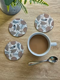 Image 1 of Beige Leaf Coasters - 4 pack