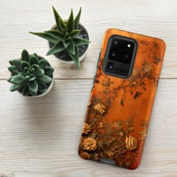 Image 15 of Baroque Goth Inspired Gold and Orange Textured Rose Look Tough case for Samsung®