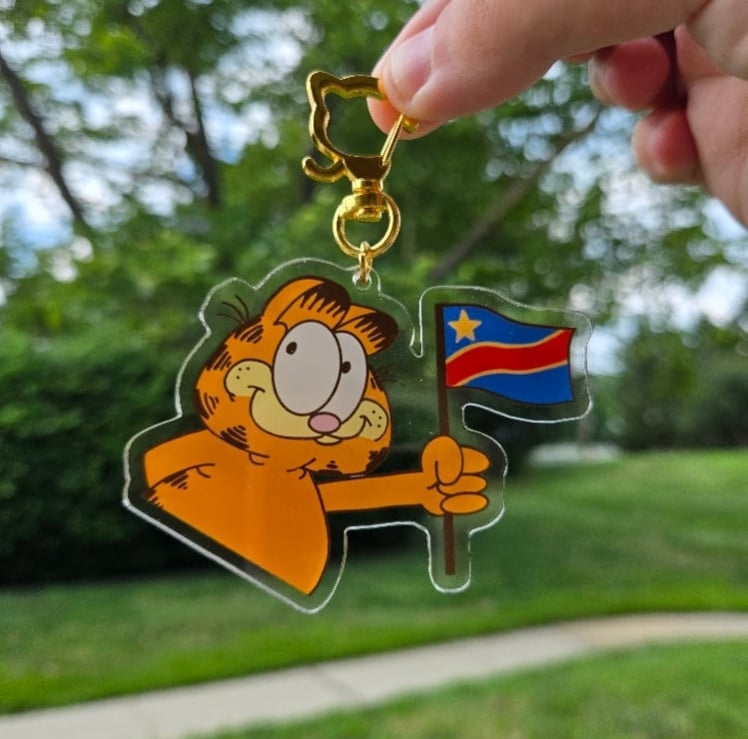 Image of Cartoon Cat Congo Keychain