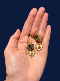 Image 3 of Pretty Chandelier Black Swan Earrings 