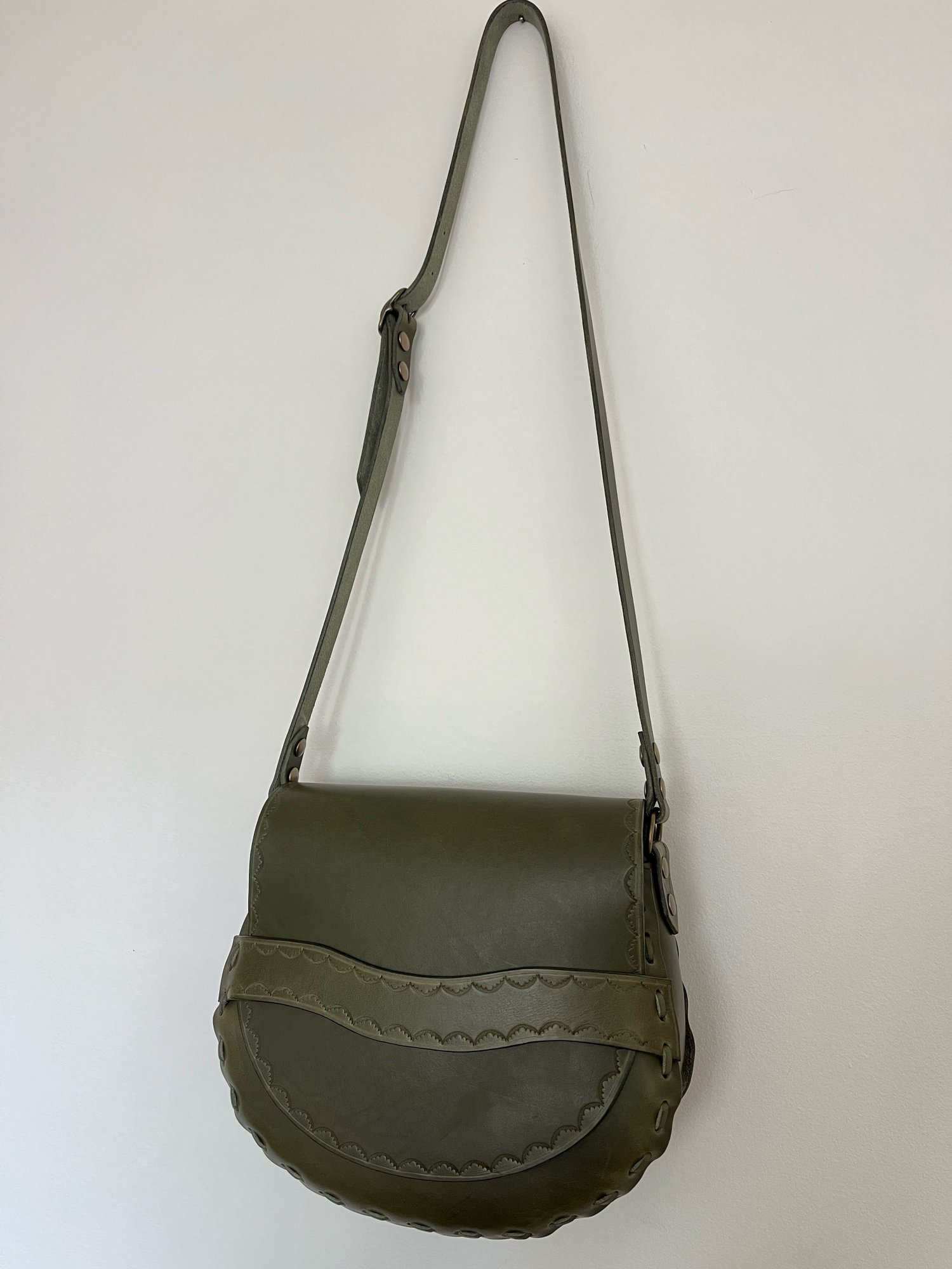 Image of Olive Crossbody Saddle Bag