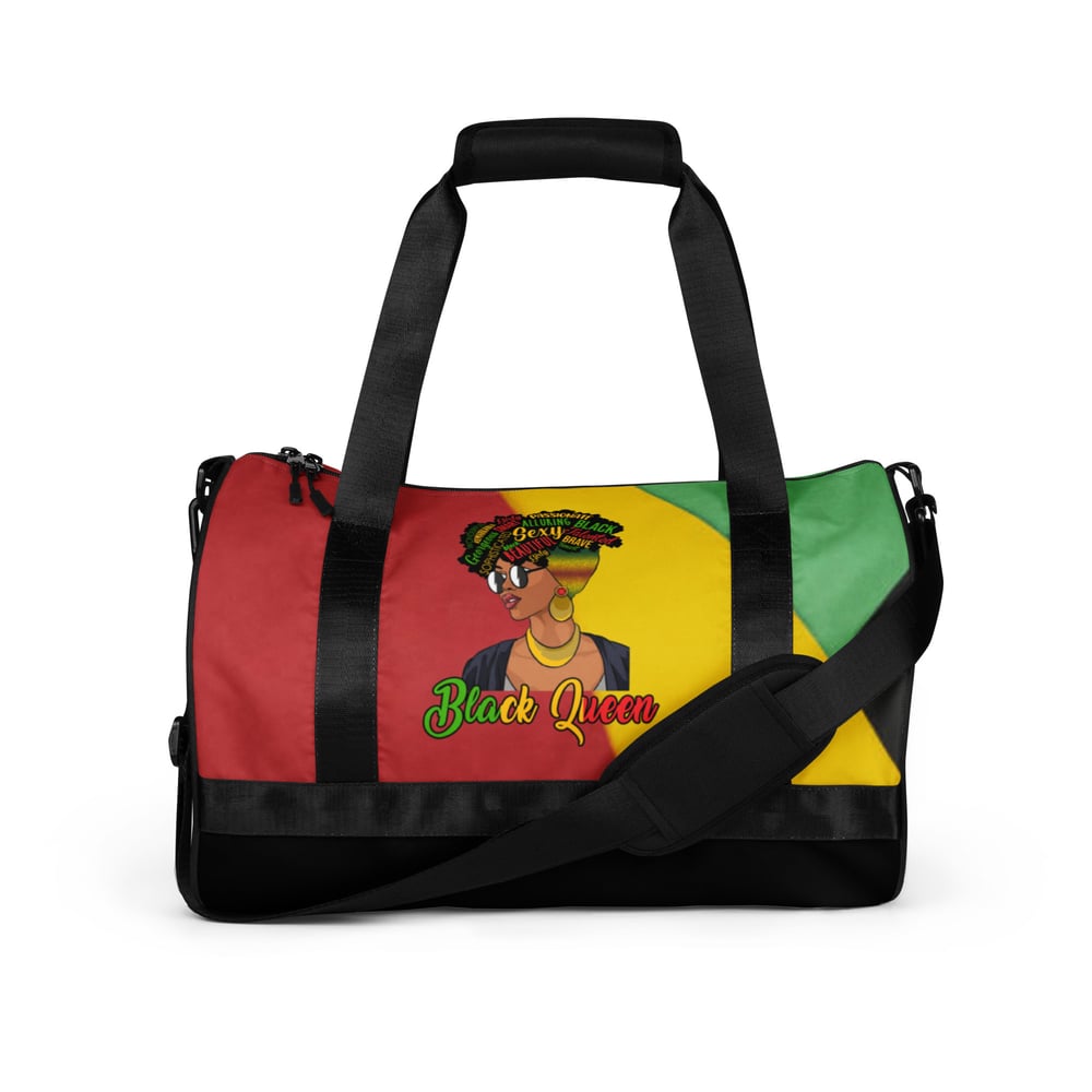 Image of Black Queen Inspirational Gym Bag or Over Night Bag
