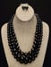Image of Black Triple Strand Necklace Set