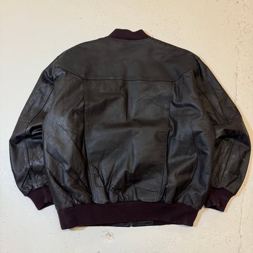 Image of 1990s Leather Bomber Jacket, Size XL