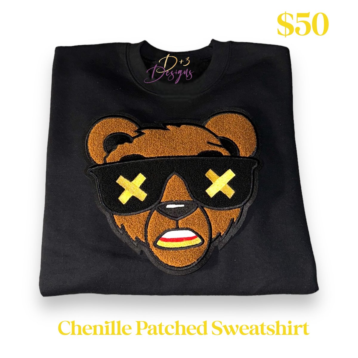 Image of Teddy Chenille  Patched  Sweatshirt 