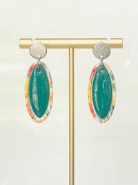 Image 1 of Green Oval Dangles