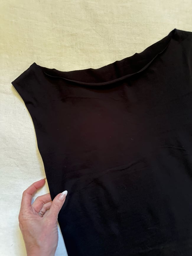 black LARGE deadstock cotton early 2000's raw edge Kate Moss tank dress