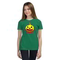 Image 13 of Youth Short Sleeve T-Shirt - Jack O Lantern Vintage Red Yellow