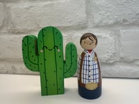 Image 1 of Red the Cowboy - Peg Doll 