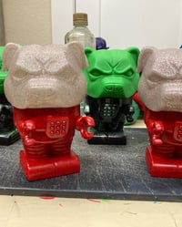Image 2 of Robot Dogster - Milk White With Glitter Head/ Red With Glitter Body