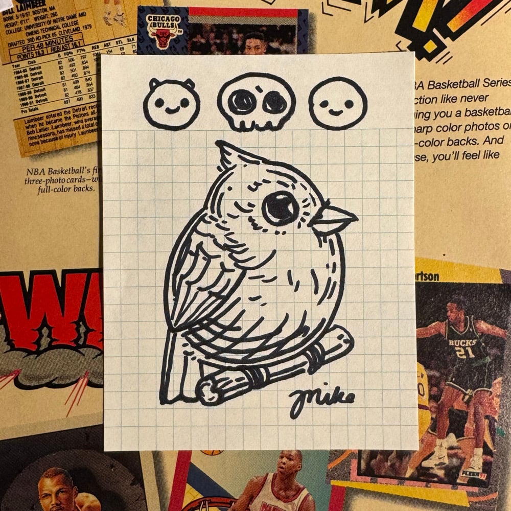 Image of Fat Bird Sharpie Sketch #103