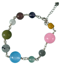Image 1 of CHUNKY BRACELET | limoncello spritz REAL semi-precious stones - Jade quartz amethyst  bracelet