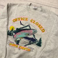 Image 2 of Vintage Gone Fishin Crewneck - M