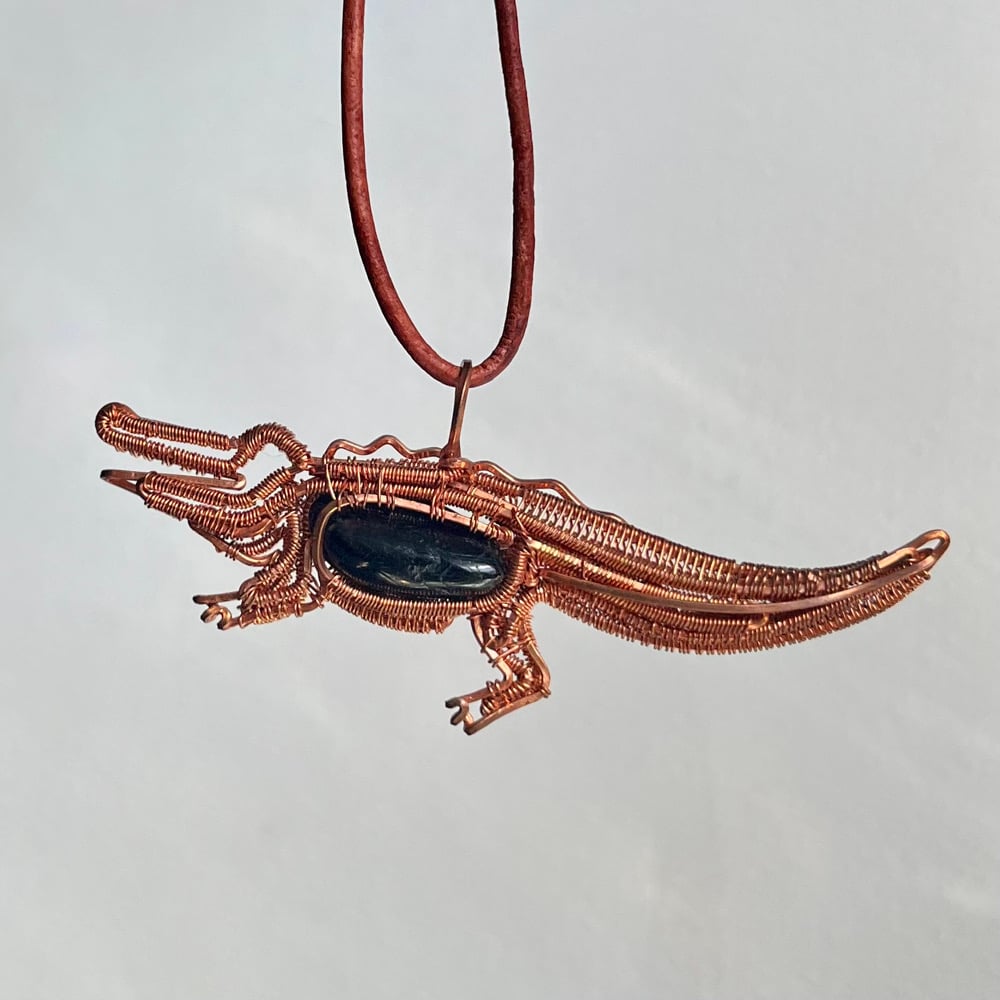 Image of Alligator Obsidian Pendant