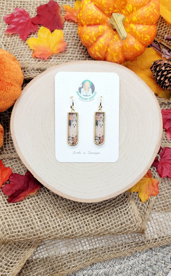 Image of Vintage Floral Ghost Earrings 