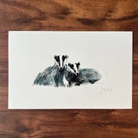 ORIGINAL ARTWORK - Badgers - 24x15cm