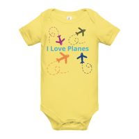 Image 3 of Baby short sleeve one piece (I love planes)