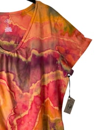 Image 3 of ♻️ UPCYCLED 2X PLUS V-Neck Tee in Tropical Geode Ice Dye