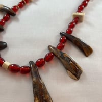 Image 2 of Bison Teeth Trade Bead Necklace