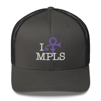 Image 4 of I [PRINCE] MPLS Trucker Cap (White Text)