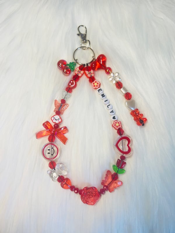 Image of Cute Red Personalized Keychain