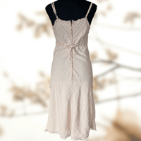 Image 3 of Transit Par Such Pale Pink Linen Blend Deep V Neck Midi Dress with Pockets  