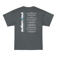 Image 9 of Youth t-shirt Autism Acceptance infinity brain colorful back autism facts for person behind 