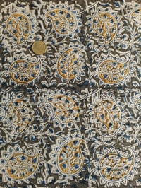 Image 3 of Coupon 50 cm kalamkari kaki pointe de jaune