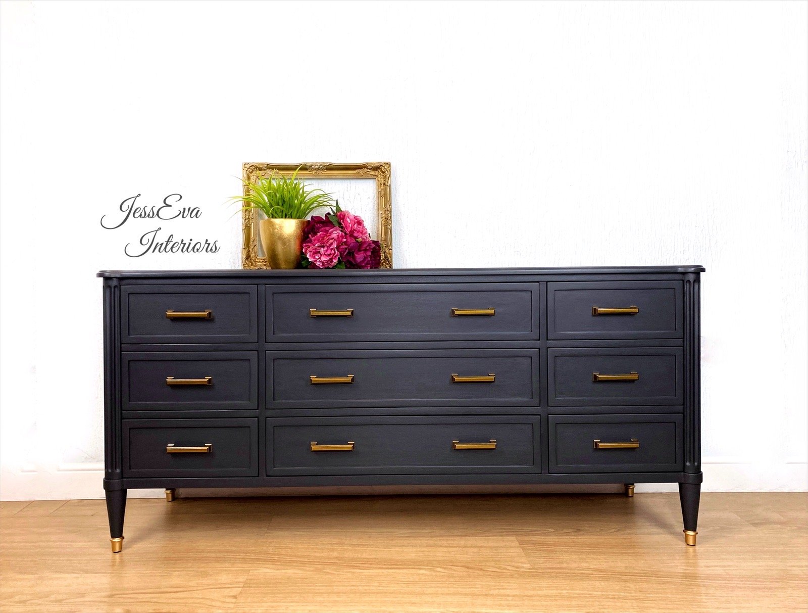 dark grey large sideboard