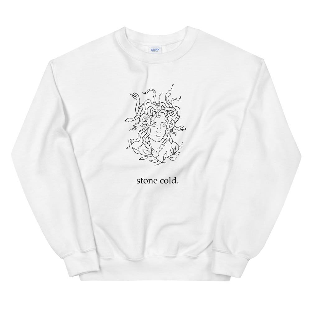 Image of Medusa Stone Cold Unisex Sweatshirt - Black Details