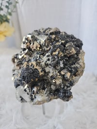 Image 3 of 2.6lb Pyrite with Galena & Quartz Crystal Specimen 